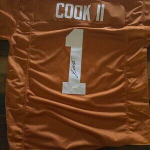Johntay Cook II signed autographed jersey Texas longhorns. Beckett witnessed